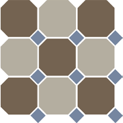 Top Cer Octagon New 4429+01 OCT11-B Coffe Brown 29 Beige 01 OCTAGON/Blue Cobalt 11 Dots 30x30 см Напольная плитка