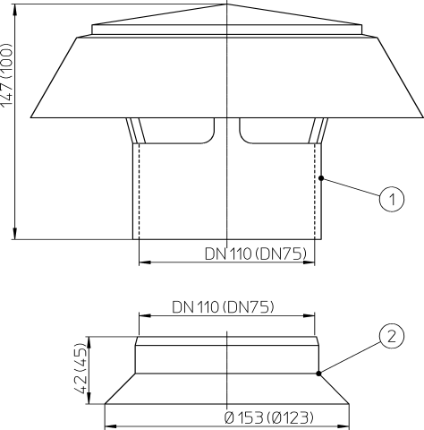 HL 807 Набор с вытяжным зонтом DN75