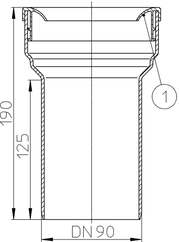 HL 203/90WE Патрубок для унитаза