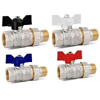 Шаровые латунные краны полнопроходные ВР-НР с разъёмным соединением бабочка Шаровые латунные краны полнопроходные ВР-НР с разъёмным соединением бабочка