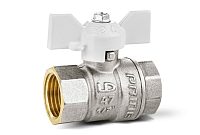 Шаровые латунные краны полнопроходные ВР-ВР ручка-бабочка белая Шаровые латунные краны полнопроходные ВР-ВР ручка-бабочка белая