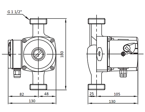 SHINHOO BASIC 25-4S N 180 1x230V Циркуляционный насос